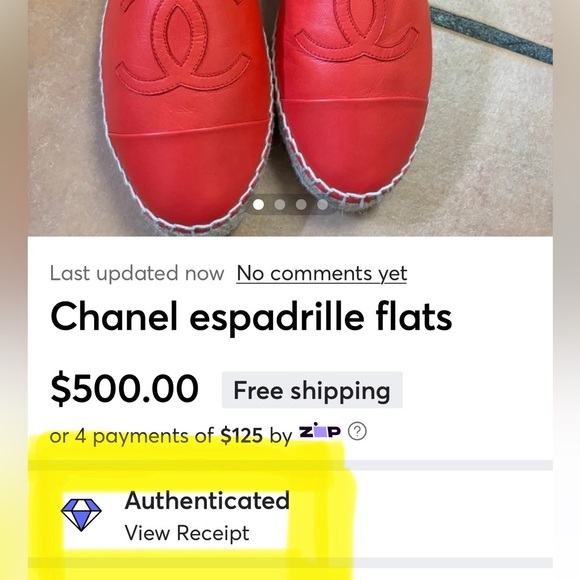 AUTHENTIC lambskin Chanel espadrilles - Picture 2 of 9